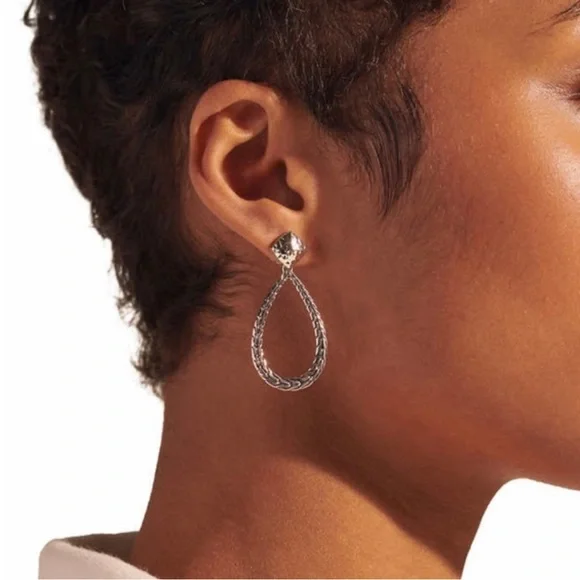 John Hardy Silver Teardrop Earrings - Picture 3 of 11